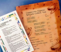 Menu laminated